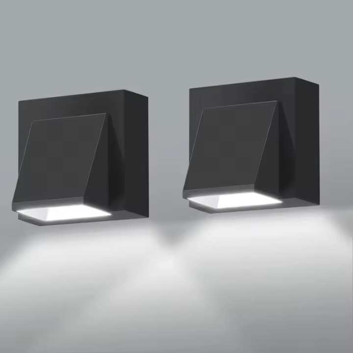 Luz de Pared al Aire Libre Impermeable IP65 Luz Blanca Fría 6000K Ideal para Lobby, Patio, Jardín, Terraza, Balcón, Garaje 2 Piezas - 1