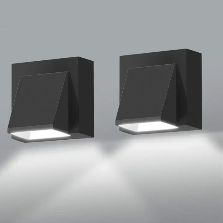 Luz de Pared al Aire Libre Impermeable IP65 Luz Blanca Fría 6000K Ideal para Lobby, Patio, Jardín, Terraza, Balcón, Garaje 2 Piezas - 1