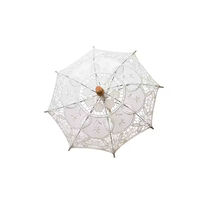Paraguas de Encaje Vintage para Boda Sombrilla de 29/45cm para Novia, Regalo de Boda, Accesorios para Fotos, Regalo para Niños, Decoración de Fiesta en Casa - 1