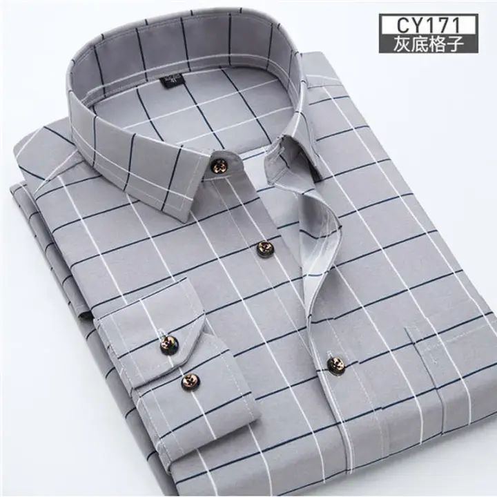 Nueva camisa de manga larga para hombre, ropa informal de negocios fina para primavera y verano, moda transpirable, estampado fino, cuadros de alta calidad - 1