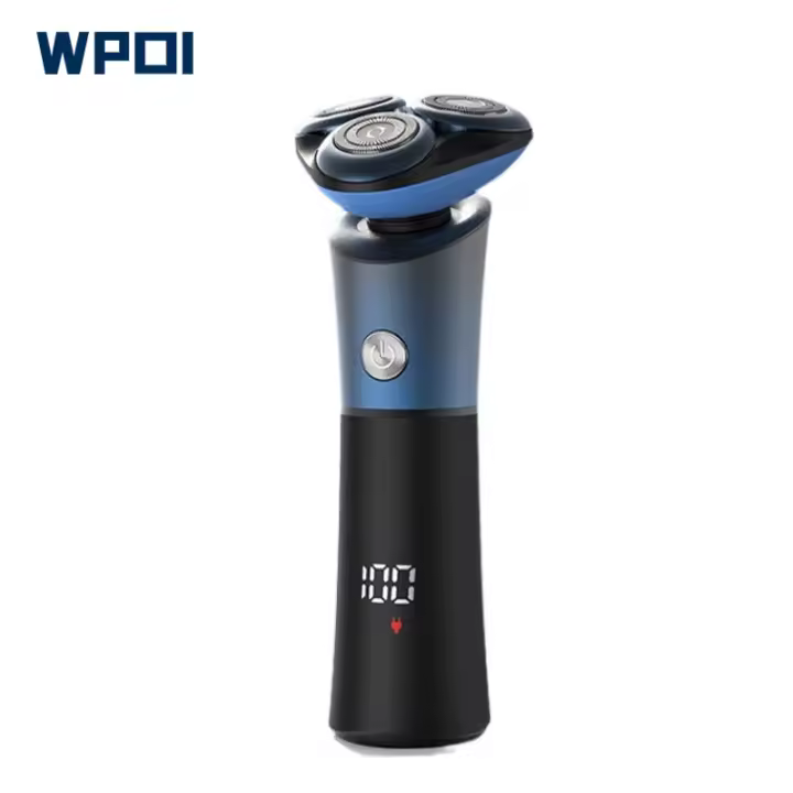 Electric Shaver Floating Magnetic Suction 3 Cutters Waterproof Trimmer USB Rechargeable Razor Digital Display - 1