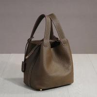 Moda cuero genuino kraft bolsa de almuerzo, bolsa de cubo boca, canasta de comida - details 14