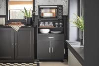 Mueble Auxiliar de Cocina Aparador Auxiliar Bajo de Cocina para Microondas con 2 Puertas y 1 Cajón L59 x P40 x H92 cm FSB09-W ES - details 10
