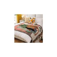 Manta De Doble Cara Manta De Algodón Tejida con Borlas Selva Estilo Bohemio Tapiz Mantón Decorativo Manta para Sofá Cama Silla Manta De Camping Manteles Alfombra 160x130cm - details 11