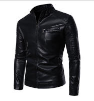 Nueva chaqueta de cuero para hombre, moda delgada de motocicleta juvenil, PU, de otoño e invierno - details 12