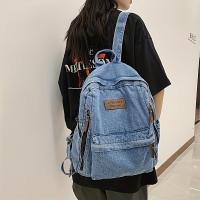 Mochila con detalle de parche de letras, Bolsa Escolar con cremallera, elegante mochila para portátil de gran capacidad para trabajo y viajes - details 7