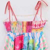 , falda larga la playa con estampado de pintura al óleo mujer, ropa casual sin tirantes para primavera y verano - details 10