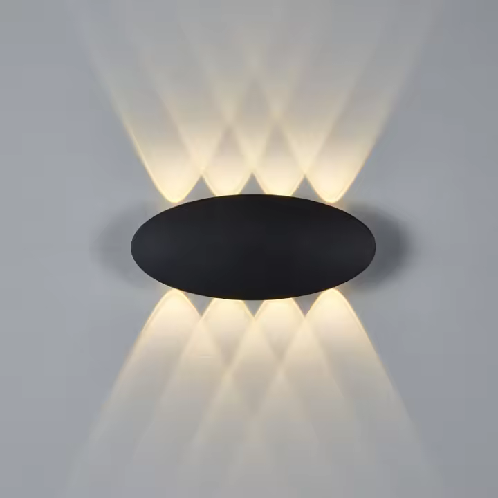 Luz de pared ovalada de aluminio de 4W/6W/8W Luz de pared LED, luz impermeable al aire libre - 1