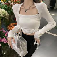 Camiseta de manga larga para mujer, Top de moda, diseño pequeño, puro, Lust Girl, Base ajustada, principios de otoño - details 17