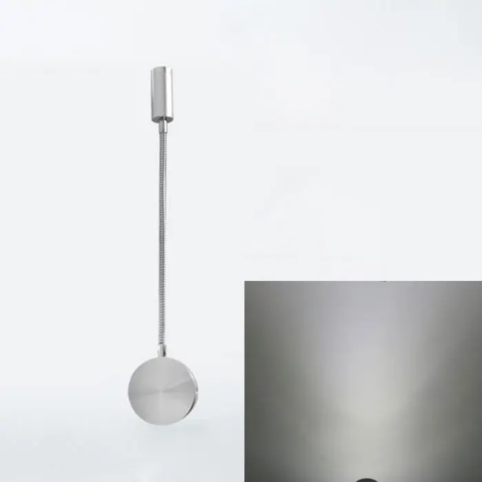 Luz Led de pared Flexible con cuello de cisne, candelabro moderno con cable, iluminación para dormitorio, luminaria de lectura, iluminación de aluminio, 3W - 1