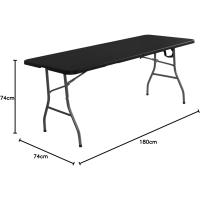 Mesa Plegable Portátil Multifuncional, 180x74x74cm, Imitación a Madera, Marrón - details 5