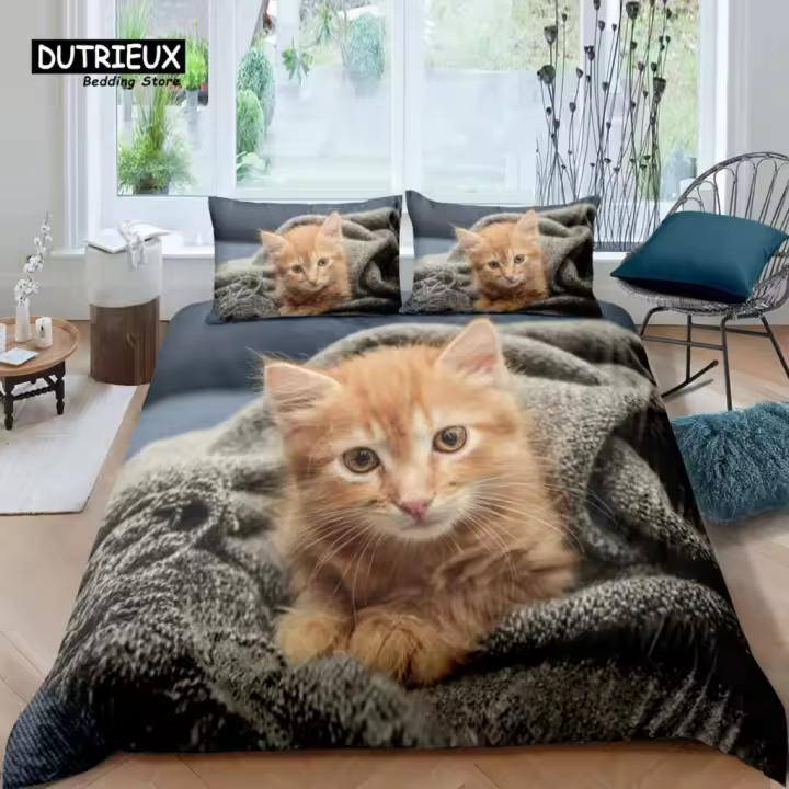 Lujo Residencia de Gatos 3D Funda de Dormitorio para Mascotas Orange Cojín de Rey y Reina - 1