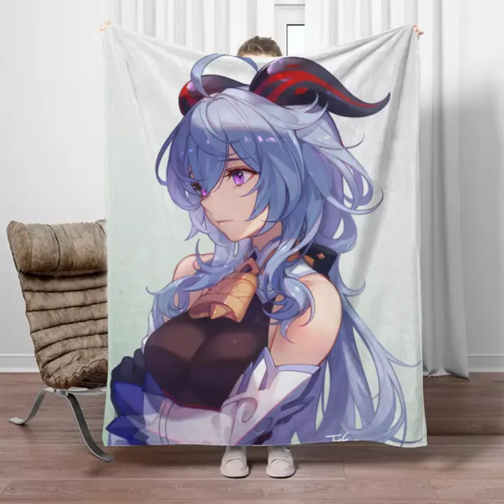 Mantas de sofá para adultos Genshin Impact Throw, manta fina de guata, mantas personalizadas para cama, tamaño King, esponjosa, a cuadros, hasta la rodilla - 1