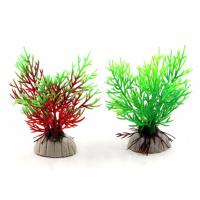 Planta de acuario Artificial para decoración de pecera, adorno de hierba de flores sumergible, 2 colores opcionales, 1 unidad - details 0