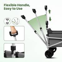 Carrito de mano plegable, carrito, con frenos, capacidad de carga de 80 kg, gris oscuro - details 5