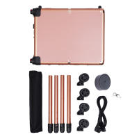 Tocador de 4 rodillos con espejo e iluminación, tocador profesional, placa de cubierta y piezas desmontables, resistente, estuche de maquillaje - details 2