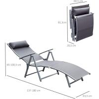Sillón de Jardín Plegable con Resalto Ajustable 7 Niveles Carga de 165kg - details 11