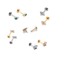 Crown ASTM F-136-pendientes de titanio con forma de luna, Piercing para el cuerpo, joyería con forma de luna - details 2