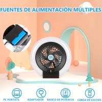 Luz de ventilador para acampar, luz portátil para acampar con ventilador, ventilador para acampar multiusos recargable, 21 luces blancas de alto brillo incorporadas, adecuado para tiendas de campaña, senderismo, hogar, oficina. - details 3