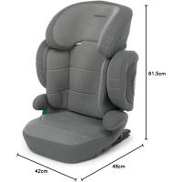 para niños de 100 a 150 cm de altura, 3-12 años, conforme ECE R129, fijación Dualfix (Isofix y non), protección contra impactos laterales, desenfundable, gris - details 6