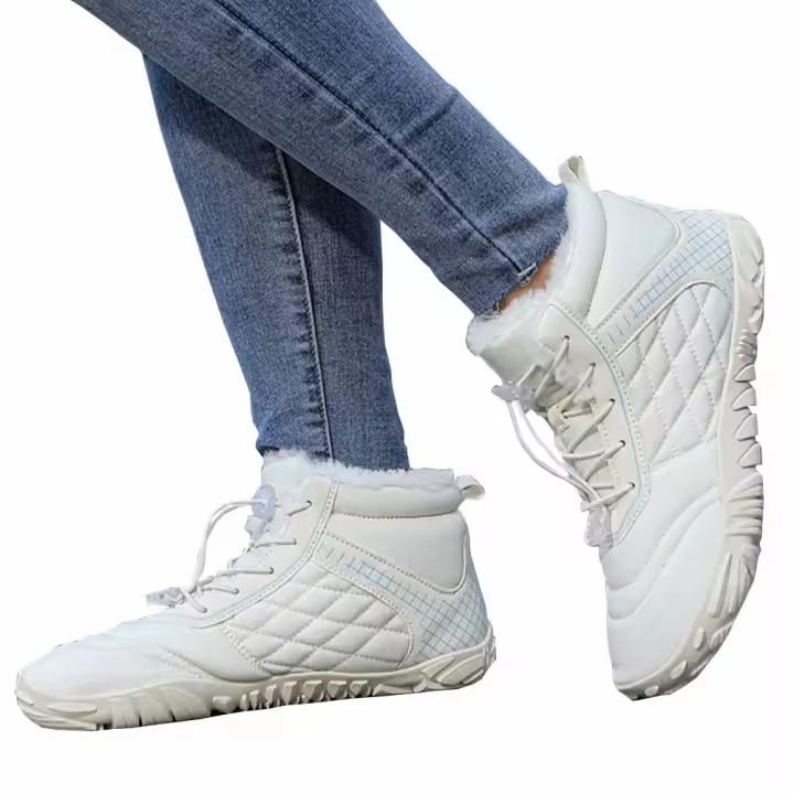 Botas de nieve de invierno para hombres y mujeres, zapatos descalzos forrados de piel cálida, repelente al agua, caja de punta ancha, botines ligeros para exteriores - 1