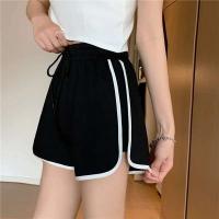 Pantalones deportivos de cintura alta para mujer, pantalones de seguridad para Yoga de pierna ancha informales para exteriores, pantalones cortos de mezcla de algodón de tres cuartos de longitud - details 15