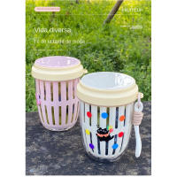 Taza de fruta portátil taza de ensalada de aspecto alto con tenedor y cuchara de Picnic de doble capa drenando taza fresca - details 7