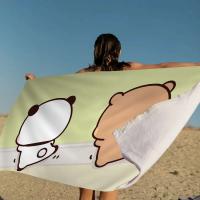 Bubu y Dudu linda playa de dibujos animados para niños baño personalizado piscina vacaciones Picnic toalla fiesta regalo - details 1