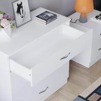 Blanca, 4 cajones, manijas metálicas, correras y Soporte Anti-formación para Muebles - details 4