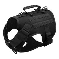 Arnés táctico militar K9, chaleco trabo perros, cuerda elástica nailon, correa de plomo entrenamiento, carrera para perros - details 2