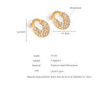Lujo Chapado en Gold CZ Pendientes de Ao Pierce Zirconia Cuff Pendientes Fashion Party Wedding Jewellery - details 1