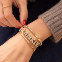 Pulseras personalizadas con 26 letras en inglés, pulseras con nombre de circonita de cristal, pulseras con letras deslizantes DIY, joyería de cumpleaños - details 0