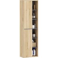 Columna Pared Compartimentos Abiertos y 2 Puertas Morno 40x24x141,5 cm Natural - details 0