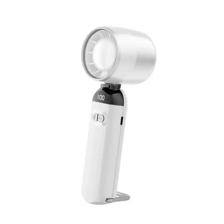 Ventilador de carga USB pequeño portátil para acampar, pantalla Digital LED recargable, Mini ventilador de mano, soporte compacto, ventilador Turbo, suministros de pestañas - 1
