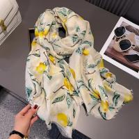 Nueva moda, suave bufanda de viscosa Floral con árbol de limón, chal bohemio elegante con flecos finos para mujer, perfecto para viajes y Hijab musulmán informal 2025 - details 6