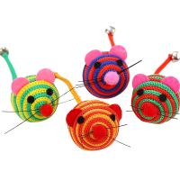 Juguete de nailon a rayas para gato, bola redonda de ratón con campana, juguete interactivo para masticar, productos para mascotas - details 8