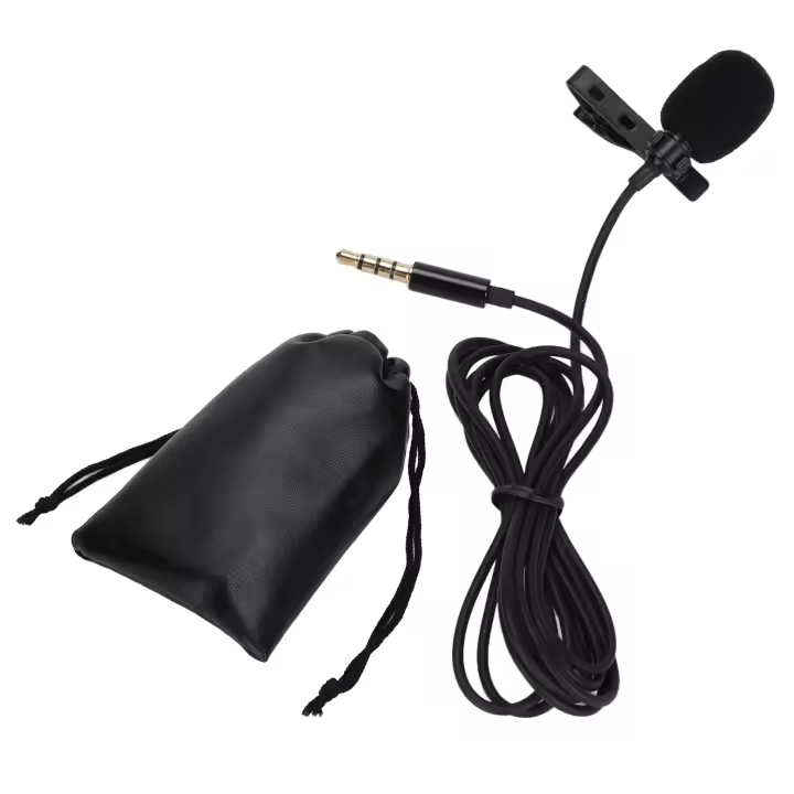Mini micrófono de solapa USB, portátil, con cable, para grabación de voz - 1