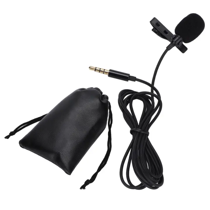 Mini micrófono de solapa USB, portátil, con cable, para grabación de voz - 1