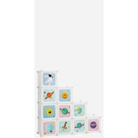 SONGMICS Armario Modular Infantil de 16 Cubos, Organizador Modular para Niños, Estantes de Cubo de Plástico, con Puertas, para Ropa, Zapatos, Juguetes, 123 x 31 x 123 cm, Rosa LPC906P01 - details 5