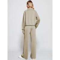 Conjunto casual de dos piezas para mujer: sudadera extragrande con media cremallera y pantalones deportivos de pierna ancha - details 40