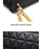 Bolso de Hombro Acolchado con Cadena Dorada Estilo Vintage Negro, Cierre Seguro, Forro de Poliéster, Accesorio Elegante, Construcción Duradera para Ocasiones Casuales y Formales - details 15