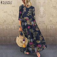 Dre plisado para mujer, Dre largo estampado, túnica de manga 3/4, otoño y verano, - details 13