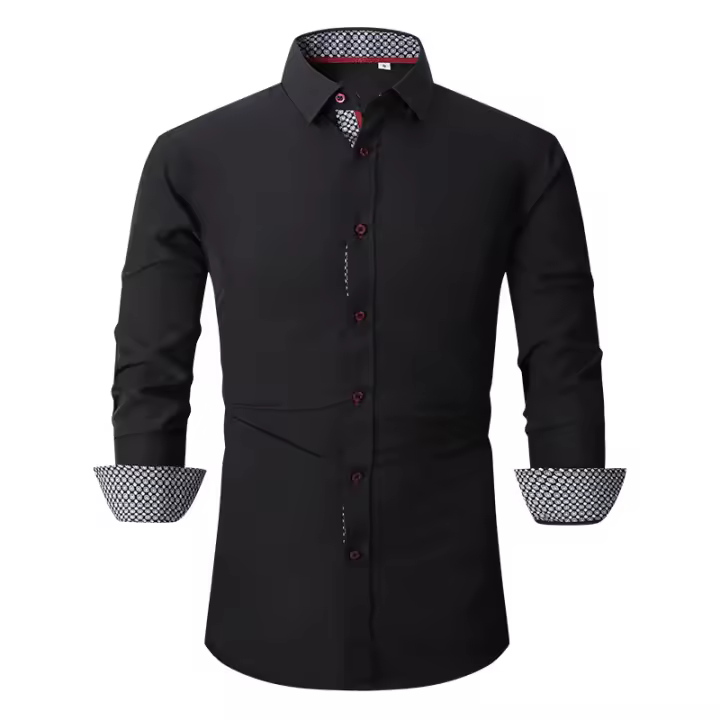 Camisa de manga larga para hombre, top de primavera y otoño, top de negocios - 1