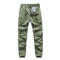 Pantalones Cargo para Hombres CHAIFENKO Color Sólido, Ajuste Suelto, Múltiples Bolsillos, Forza Elástica con Cordón - details 7