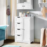 Armario de Baño de Suelo Mueble Auxiliar Comodo con 4 Cajones Estante Ajustable 81x30x83 cm Blanco - details 27
