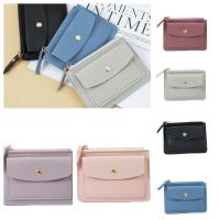 Monedero de cuero multifuncional para mujer, tarjetero pequeño con cremallera Simple, cartera corta para mujer - details 5