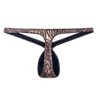 Calzoncillos de piel sintética con estampado de serpiente para Hombre, Tanga, ropa interior Sexy, bragas, bolsa de cintura baja, parte trasera en T - details 13