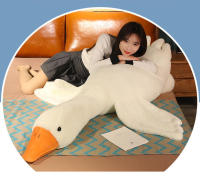 Muñeca de ganso blanco grande durmiendo, almohada de felpa creativa, regalo de cumpleaños para bebé, almohada trasera para cama - details 3
