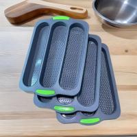 Bandeja de silicona antiadherente para hornear Pan de palo largo, 3 ranuras, fácil de liberar, resistente al calor, molde para hornear Muffins - details 1