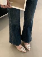 Sandalias de diamantes de imitación baotou para mujer en verano, nuevas sandalias francesas hermosas con faldas, gatitos y tacones altos - details 17